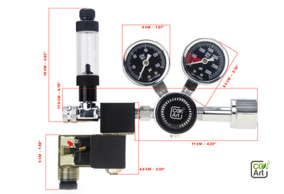 Serie PRO-SE - Acuario CO2 Regulador de doble etapa con solenoide integrado